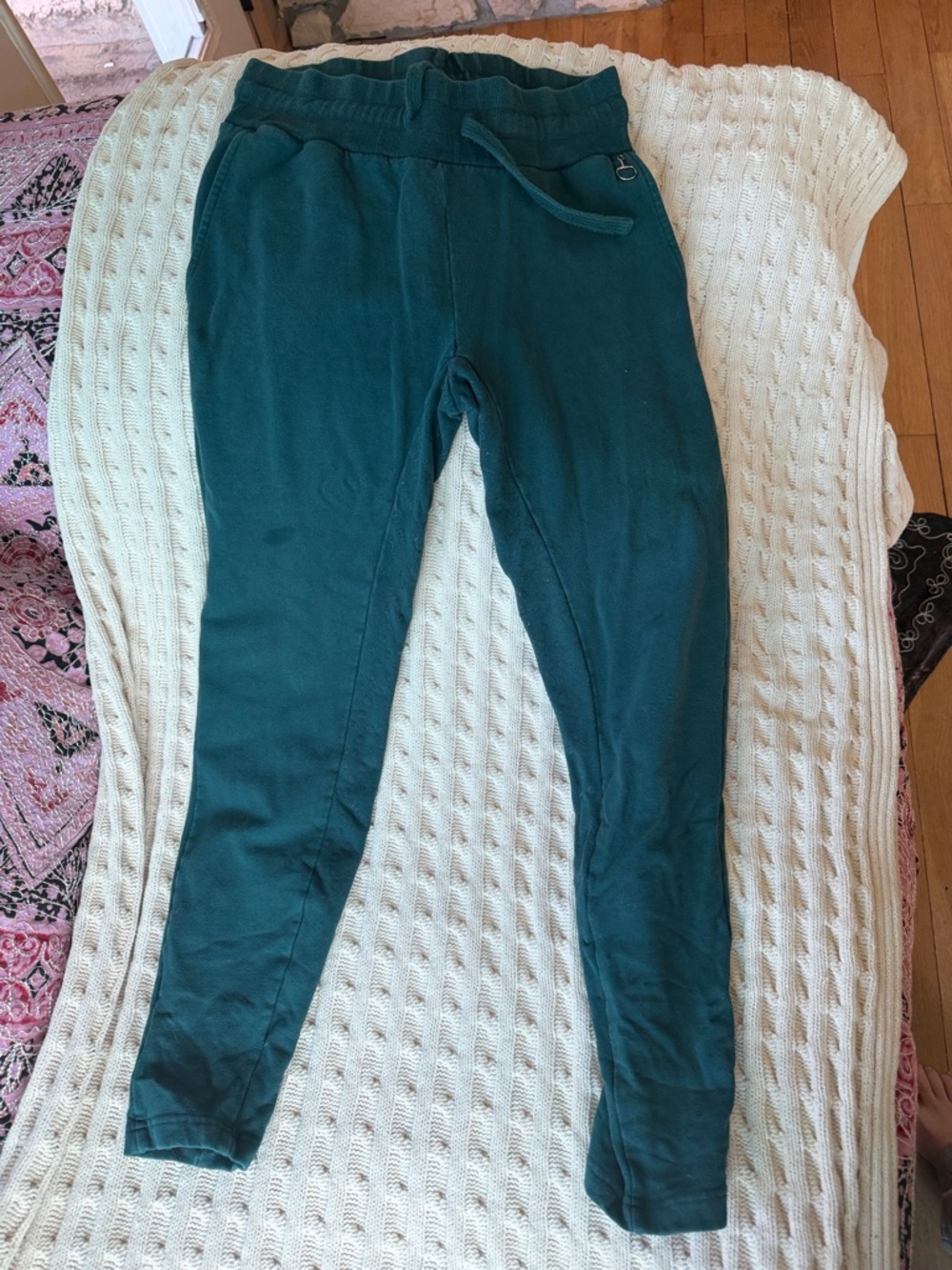 Women’s Teal Full Seat Riding Leggings with Drawstring Waist and Full Seat